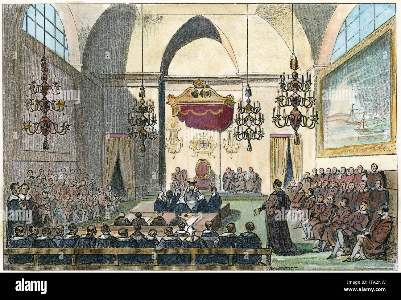 BRITISH HOUSE OF LORDS. /NFrench dopo incisione A.C. Pugin e Thomas Rowlandson, 1809. Foto Stock