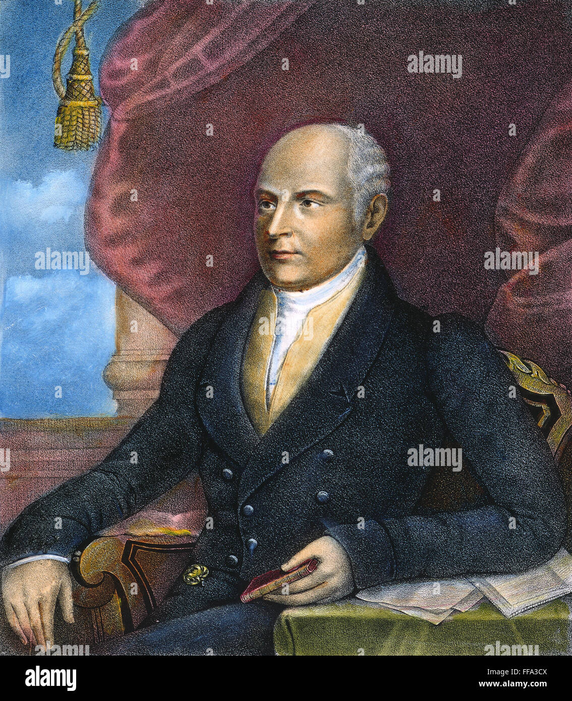 JOHN Quincy Adams /n(1767-1848). 6 Il presidente degli Stati Uniti. Litografia, American, c1825. Foto Stock