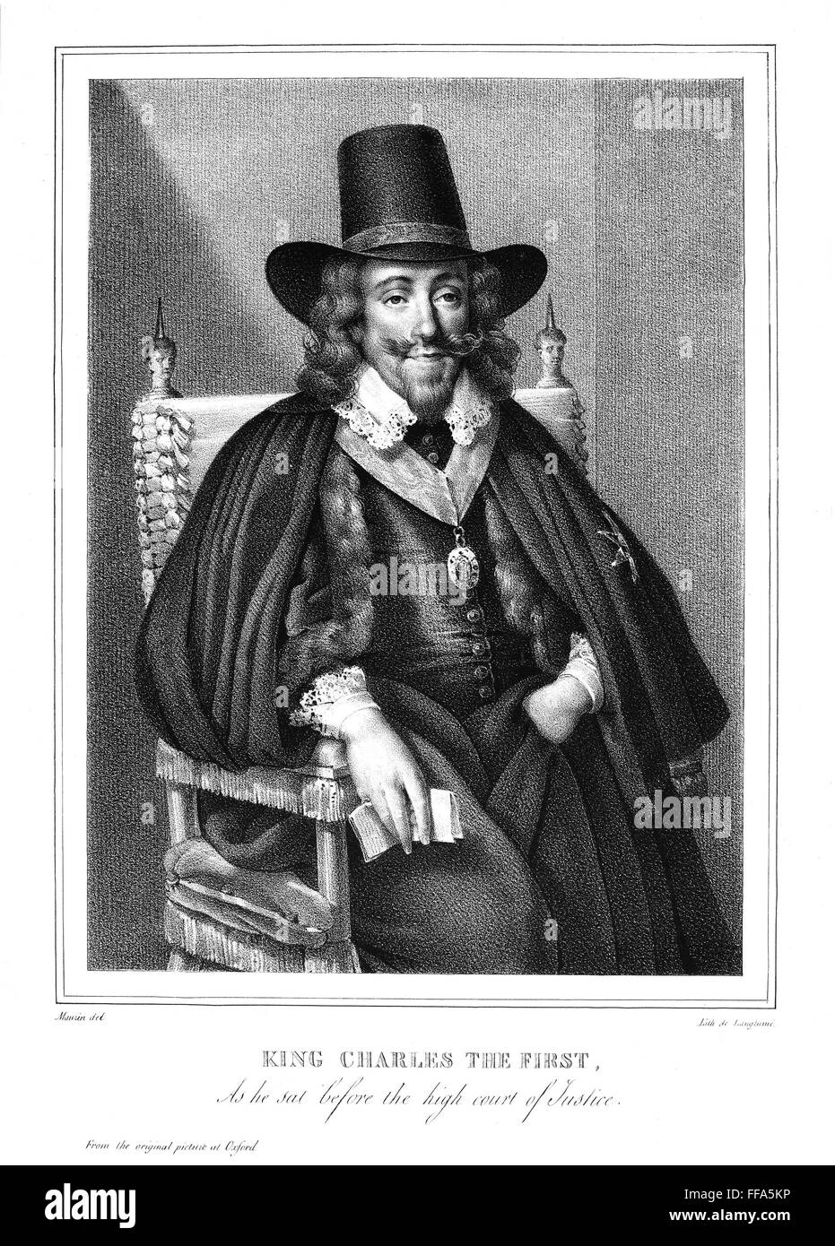 CHARLES I (1600-1649). /NKing di Gran Bretagna e Irlanda, 1625-1649. Litografia del XIX secolo. Foto Stock