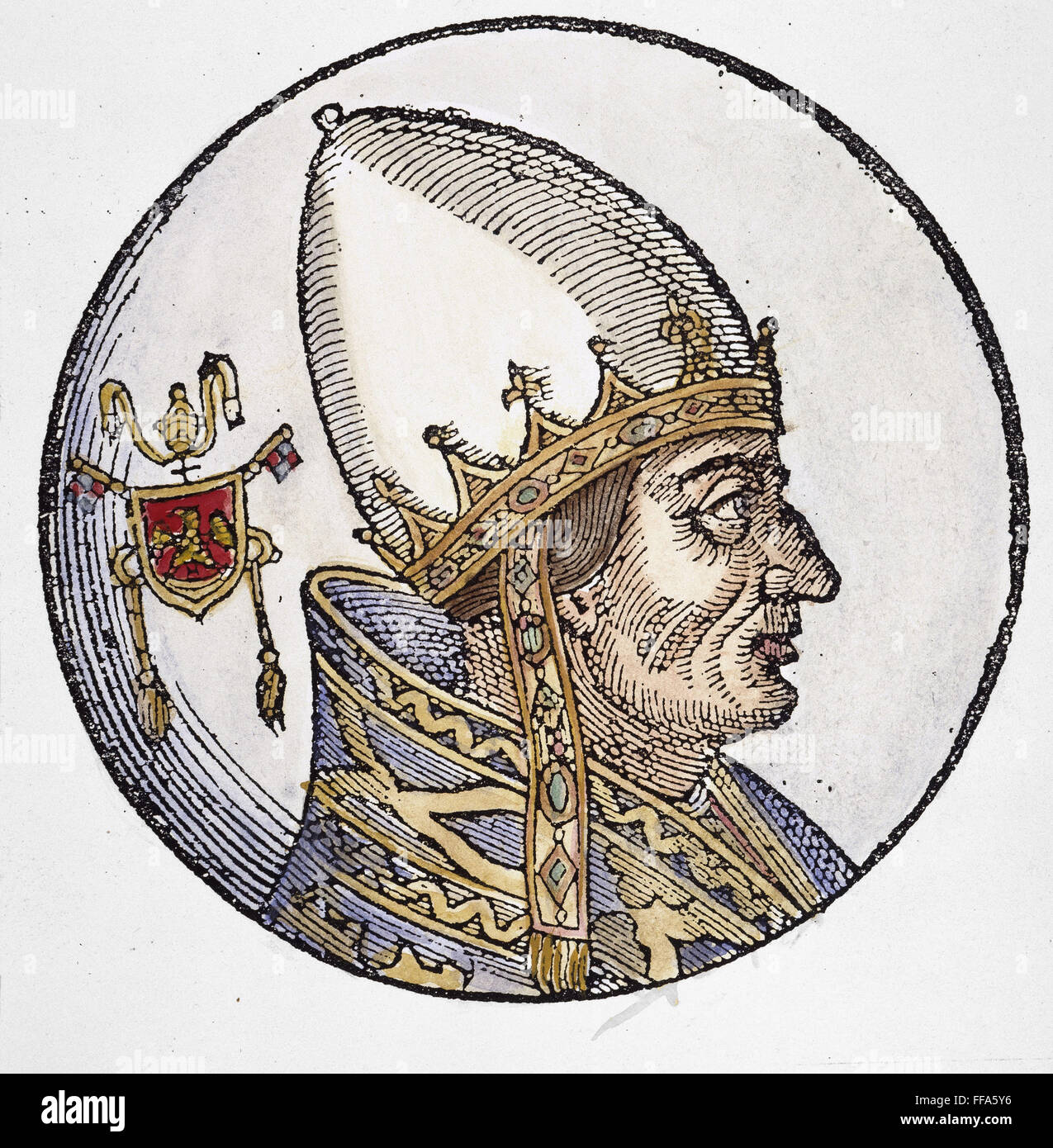 Innocenzo III (1161-1216). /NPope, 1198-1216. Xilografia, veneziana, 1592. Foto Stock