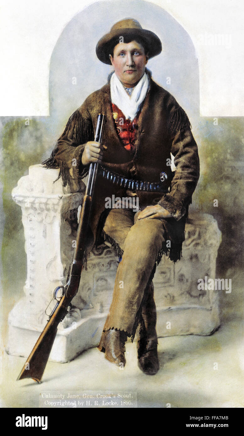 CALAMITY JANE (c1852-1903). /NNΘe Martha Jane Canary Burke: olio su una fotografia, 1895. Foto Stock