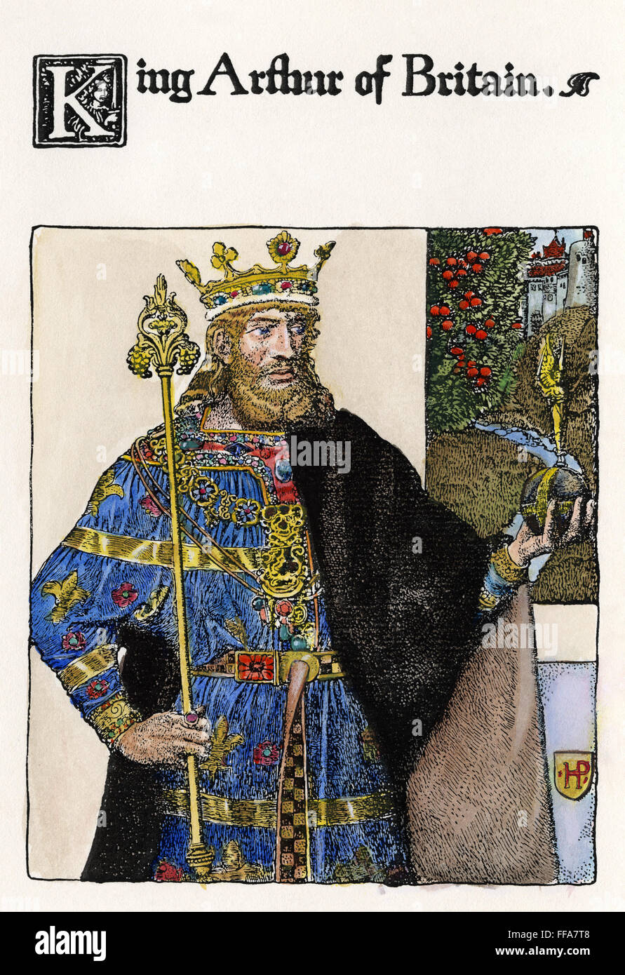 PYLE: King Arthur. /NKing Arthur di Bretagna. Disegno da Howard Pyle, 1903. Foto Stock