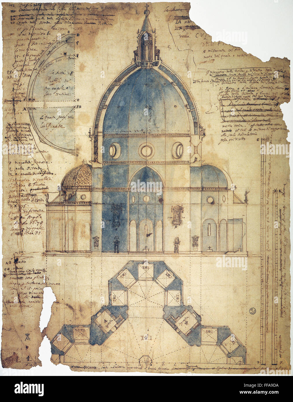 Firenze BRUNELLESCHI. /NCrosssezione di Filippo Brunelleschi design