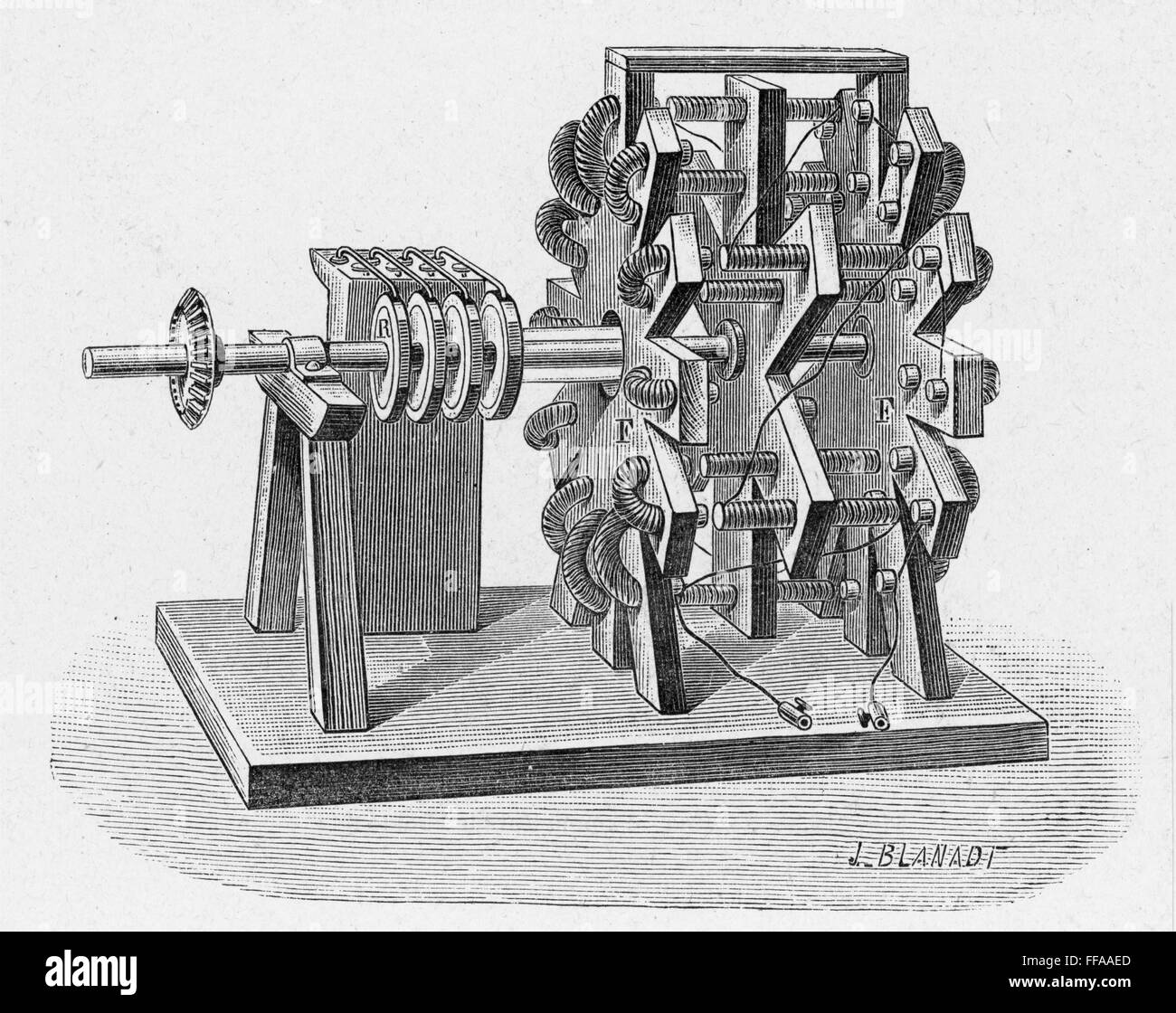 Elettricità. /NJacobi's Motor, 1838. Foto Stock