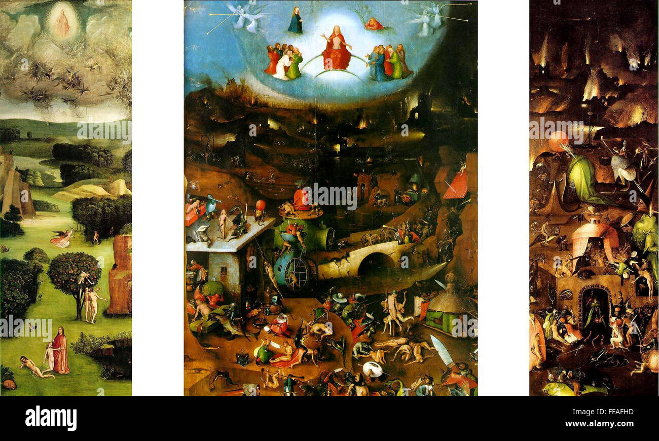 Il giudizio ultimo trittico di Hieronymus Bosch Foto Stock