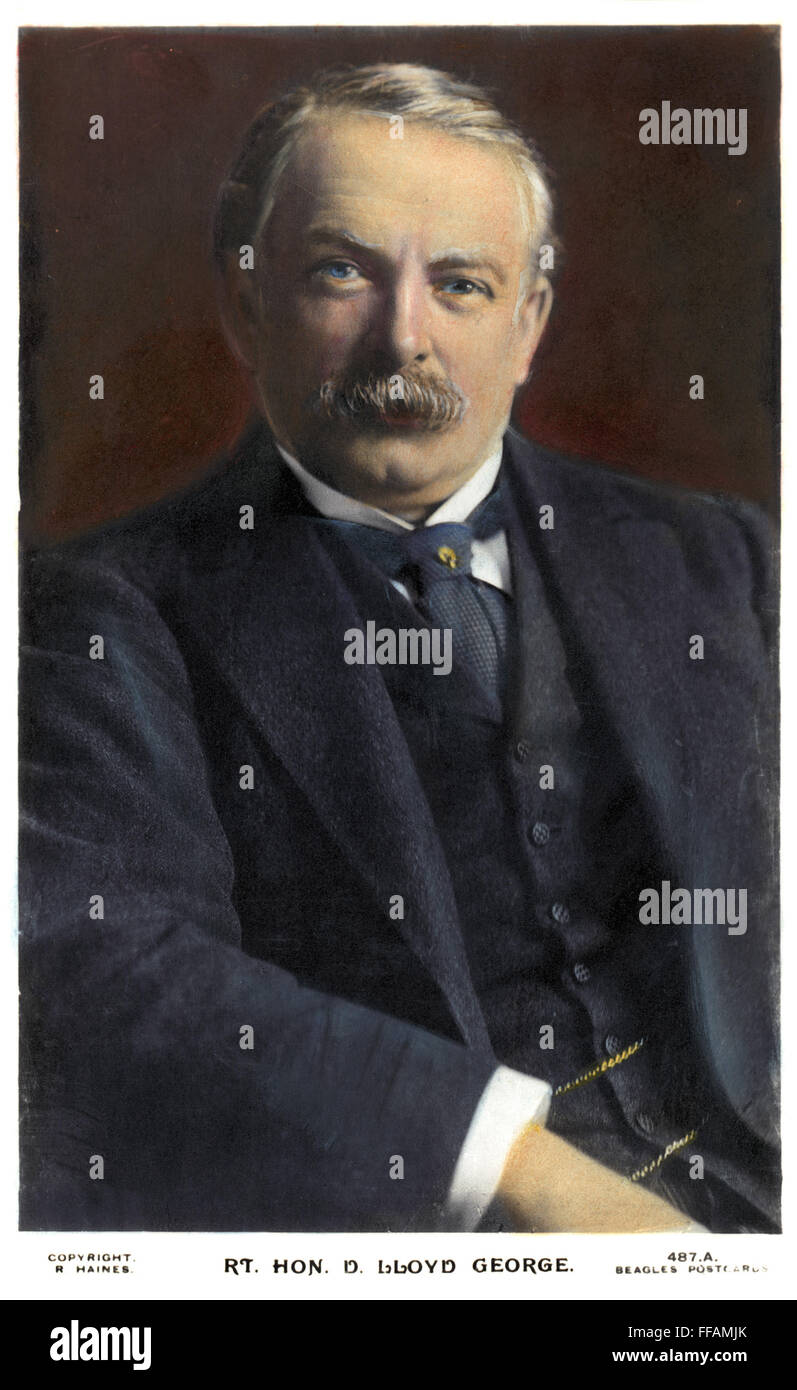 DAVID LLOYD GEORGE /n(1863-1945). Statista britannico. Olio Sopra una fotografia, c1915. Foto Stock