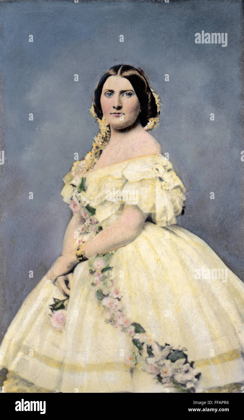HARRIET LANE JOHNSTON /n(1830-1903). Nipote di U.S. Presidente James Buchanan e Casa Bianca hostess. Olio Sopra una fotografia, c1860. Foto Stock