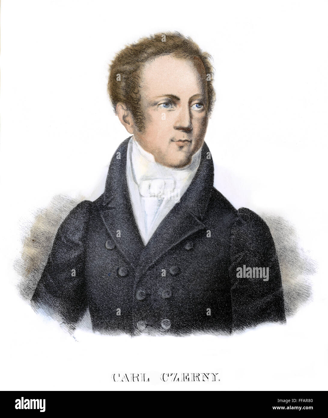KARL CZERNY (1791-1857). /NAustrian pianista e compositore. Litografia del XIX secolo. Foto Stock