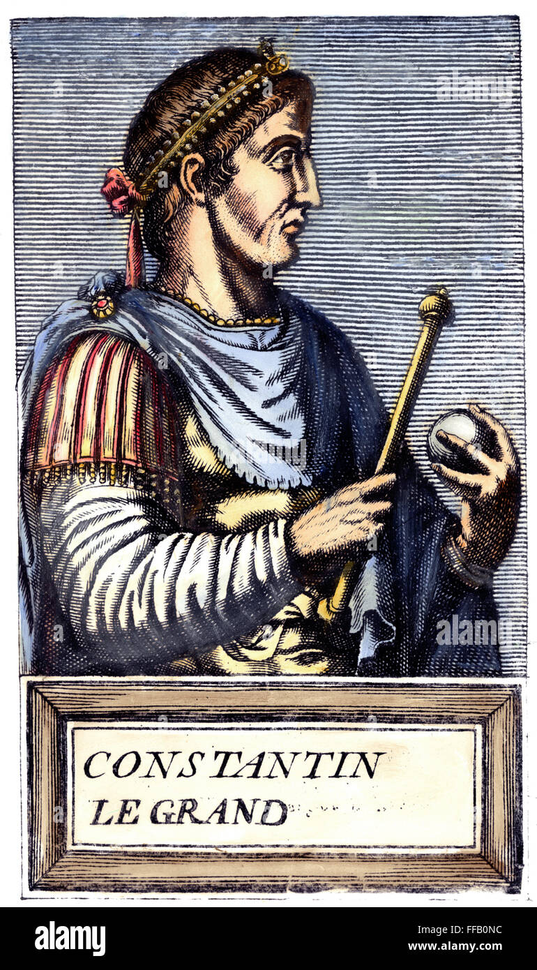 Costantino I d. 337). /NConstantine il grande. Imperatore romano, 306-337. La linea di incisione, francese del XVII secolo. Foto Stock