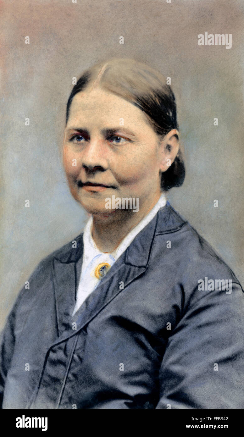 LUCY STONE (1818-1893). /NAmerican donna suffragist. Olio Sopra una fotografia. Foto Stock