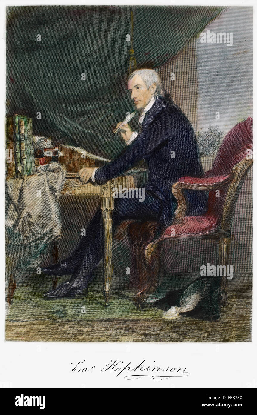 Francesco di HOPKINSON /n(1737-1791). Americana leader politico e scrittore. Incisione in acciaio, xix secolo. Foto Stock