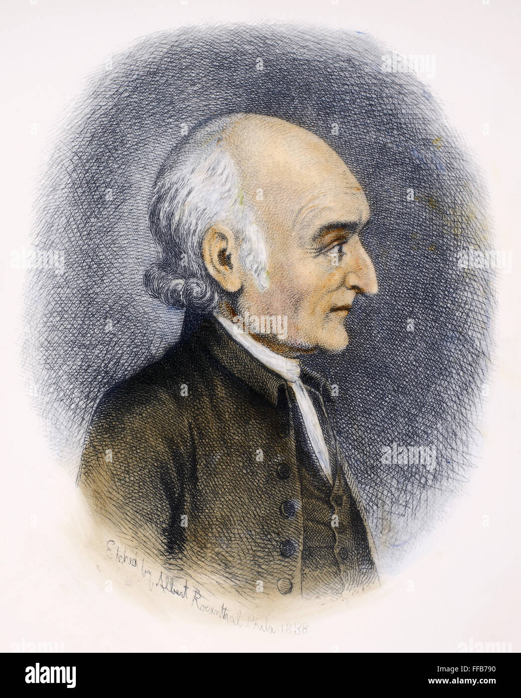 GEORGE WYTHE (1726-1806). /NAmerican giurista e statista. Attacco, 1888 da Albert Rosenthal dopo William S. Leney. Foto Stock