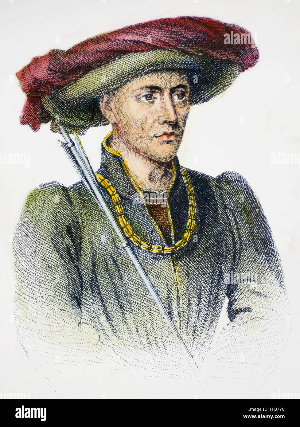 Guglielmo Tell. /NLegendary eroe svizzero degli inizi del XIV secolo. E la linea di incisione imbianchini, inglese, 1825. Foto Stock