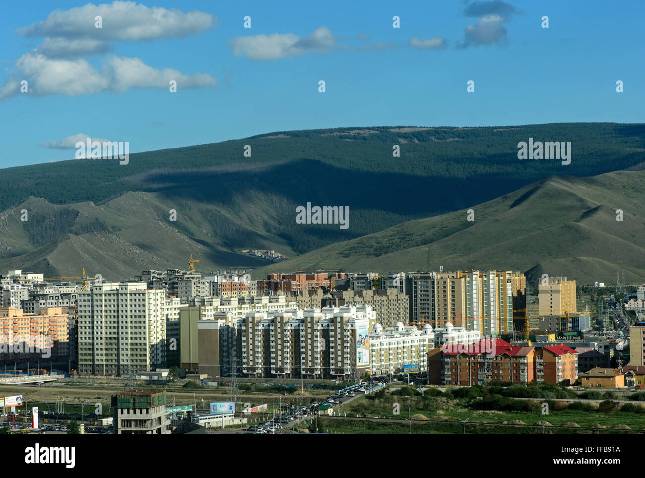 Di nuova costruzione zona residenziale, Ulan Bator, Mongolia Foto Stock