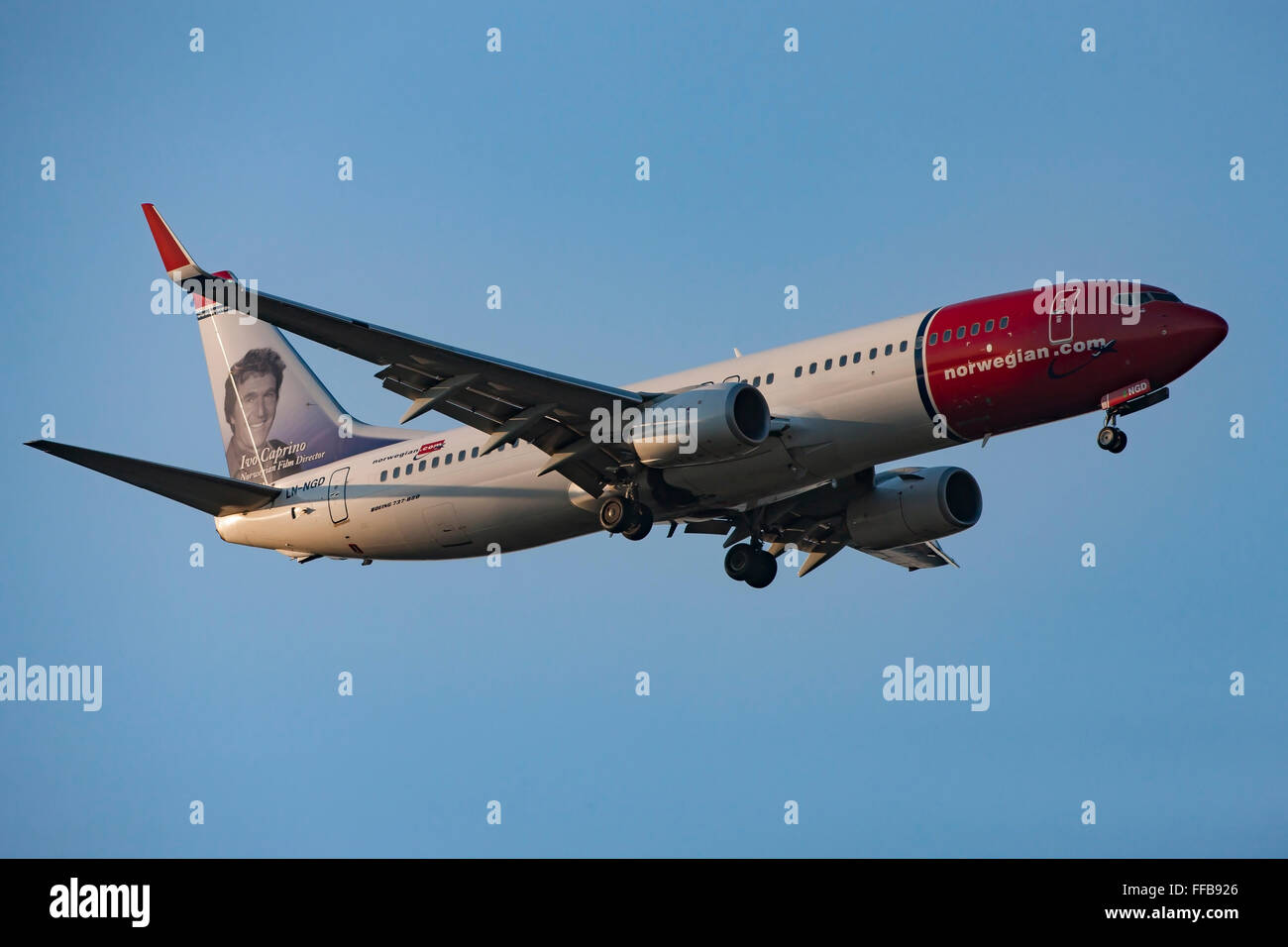 Norwegian Air Shuttle auch norvegese, aereo di linea in volo Foto Stock