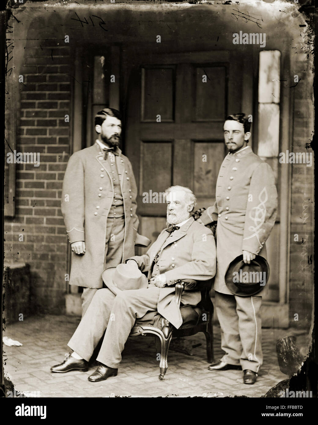 Esercito confederato generale generale Robert E. Lee e i suoi figli. Foto Stock