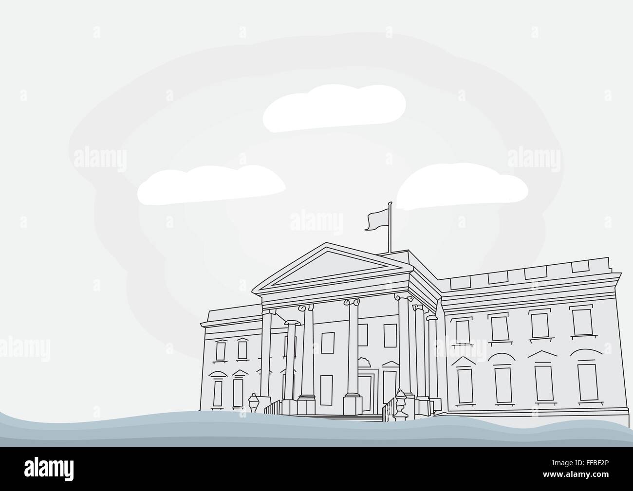 La Casa Bianca a Washington D.C. Illustrazione Vettoriale Illustrazione Vettoriale