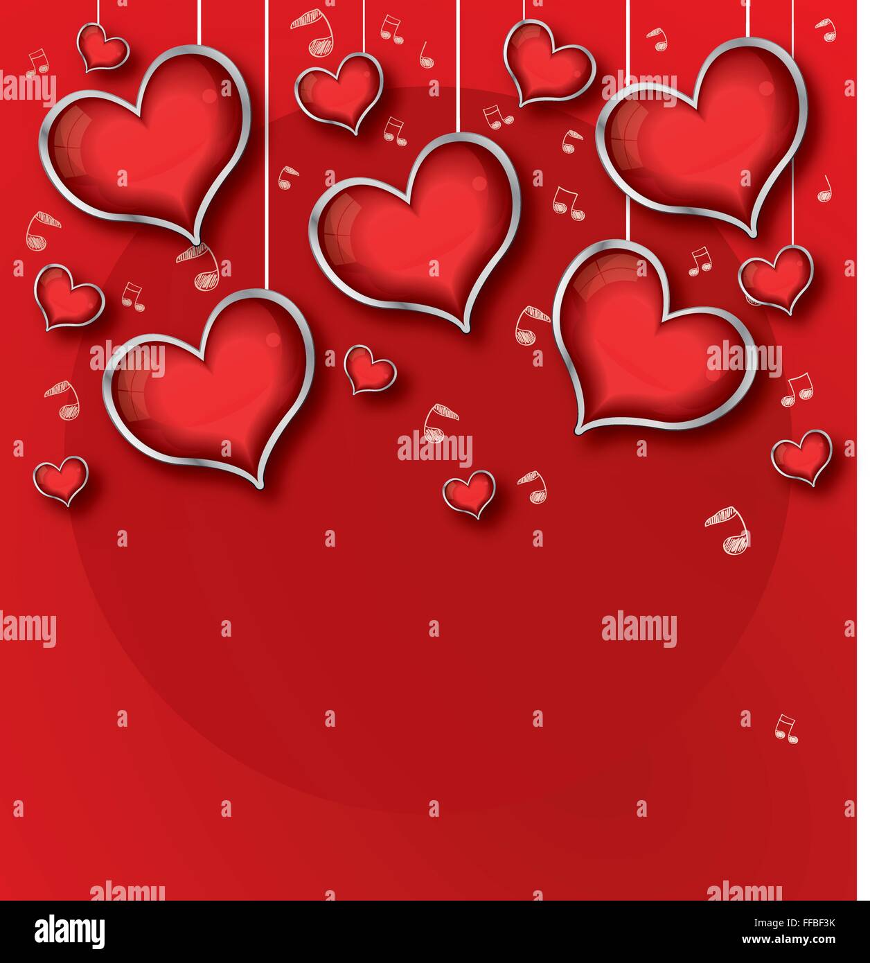 Sfondo rosso con cuori, il giorno di San Valentino illustrazione Illustrazione Vettoriale