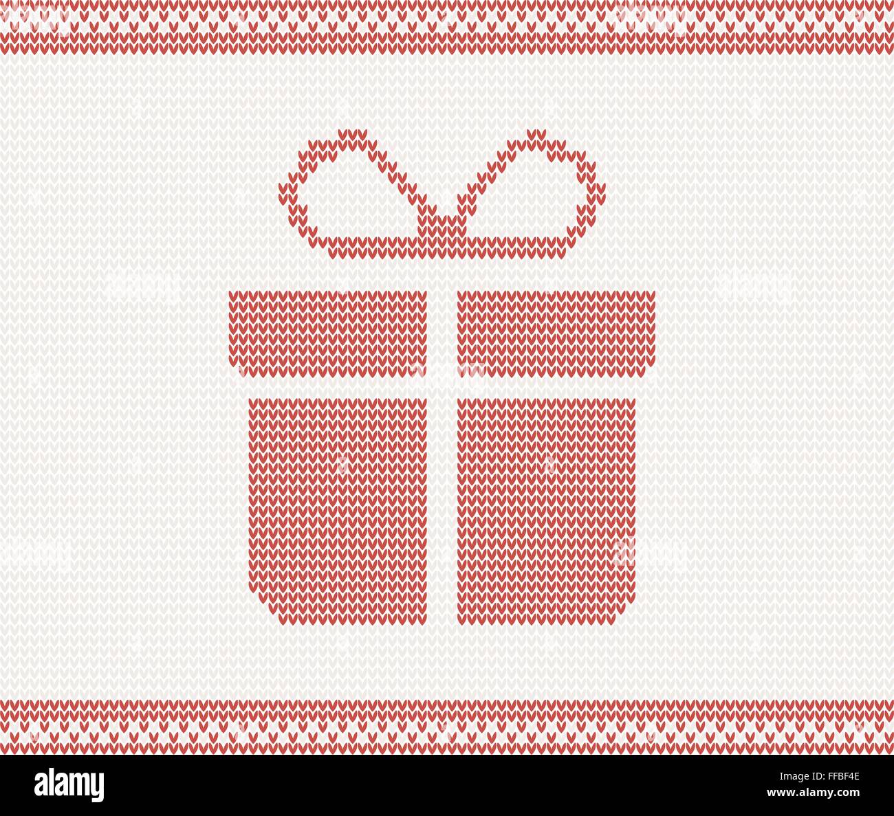 Maglia scatola regalo. illustrazione vettoriale in stile Norvegese Illustrazione Vettoriale