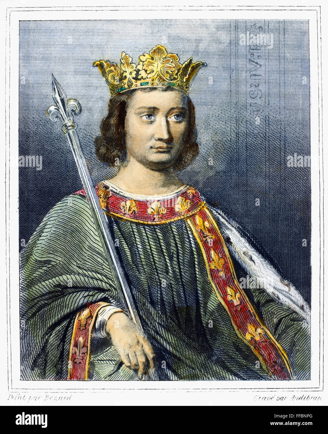 Filippo IV (1268-1314). /NKnown come Filippo il Bello. Re di Francia, 1285-1314. Incisione in acciaio, francese del XIX secolo. Foto Stock