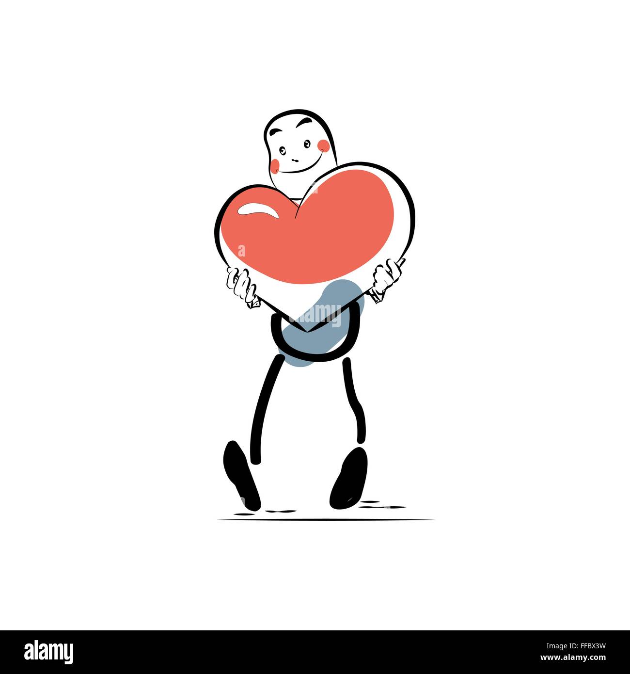 Amore cuore maschio il giorno di San Valentino Illustrazione Vettoriale