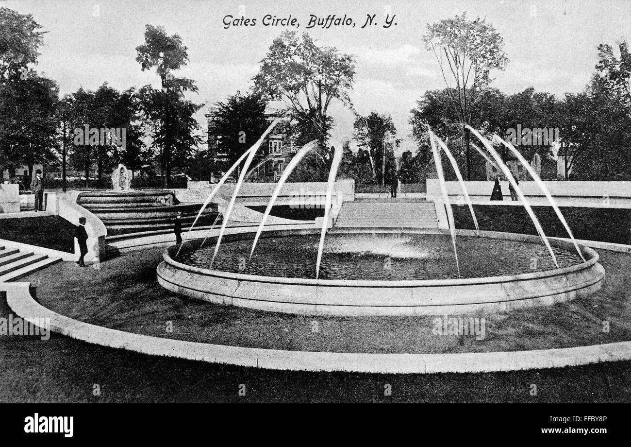 BUFFALO: cancelli cerchio. /NGates Circle, Buffalo, New York. Photopostcard, c1910. Foto Stock