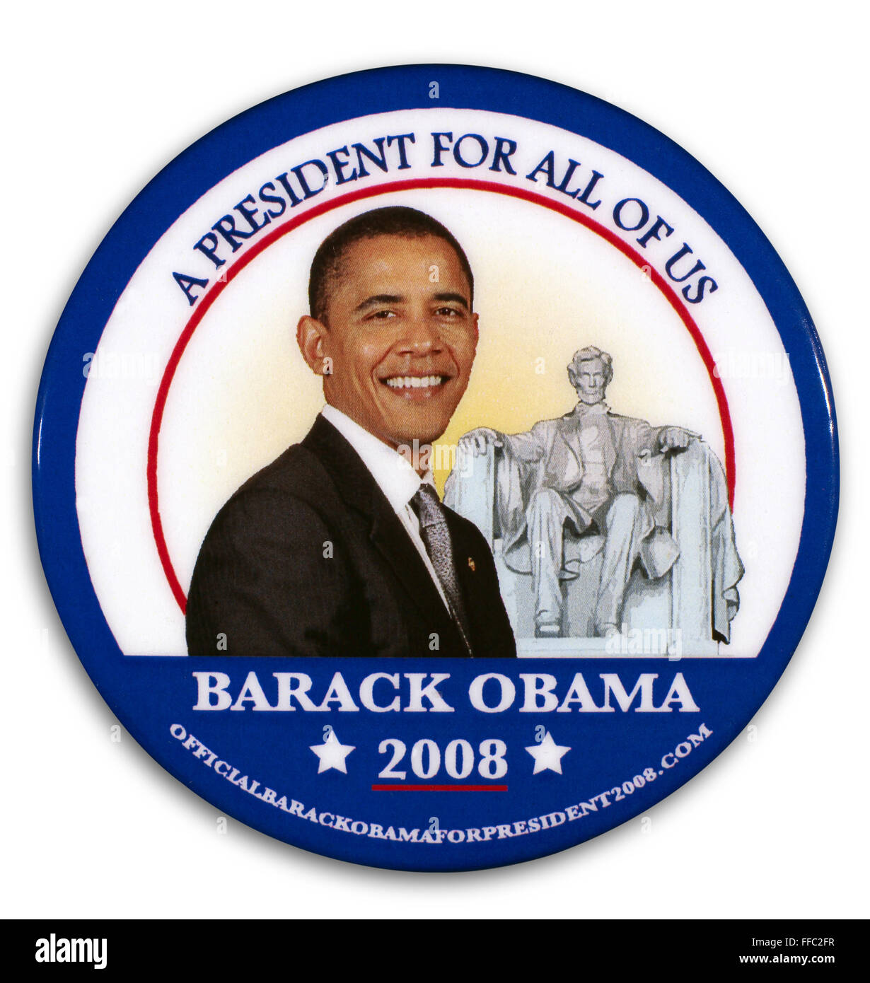 La campagna presidenziale 2008. /NCampaign pulsante per il candidato presidenziale democratico Barack Obama, 2008. Foto Stock