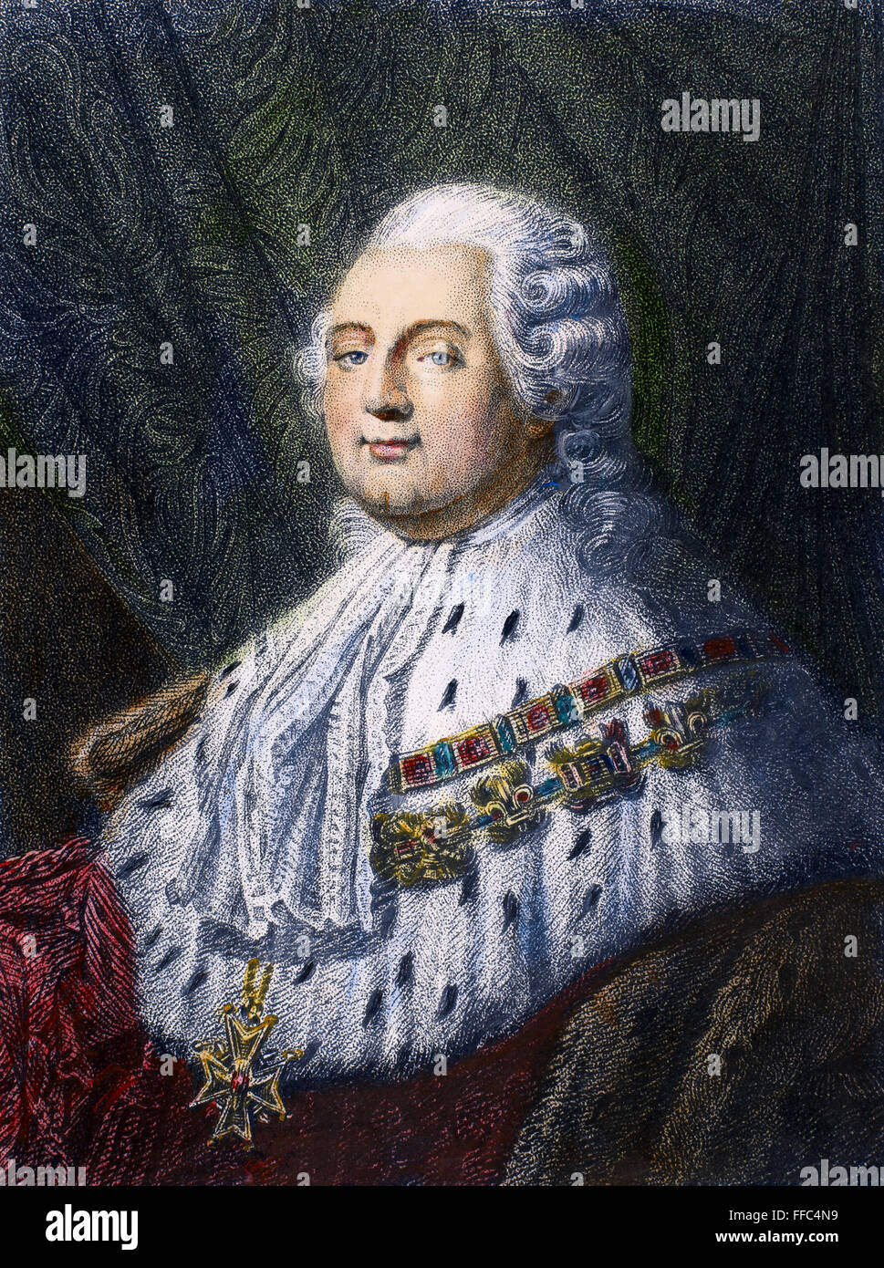 LOUIS XVI (1754 - 1793). /NKing della Francia, 1774-1792. Incisione imbianchini, inglese, c1800. Foto Stock