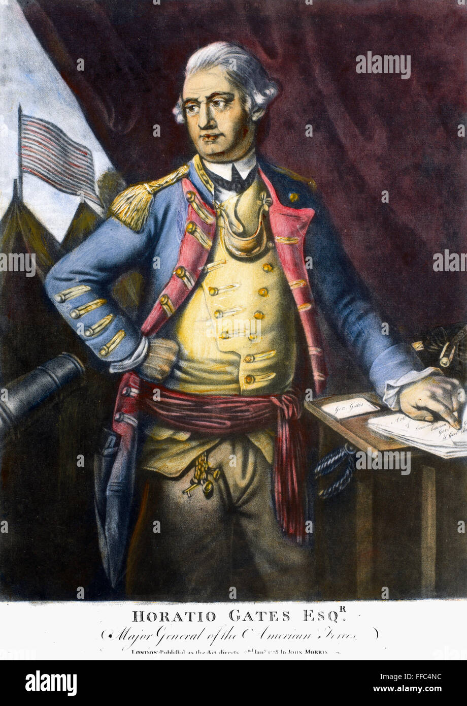 HORATIO GATES (c1728-1806). /NAmerican rivoluzionario officer. Mezzatinta, inglese, 1778. Foto Stock