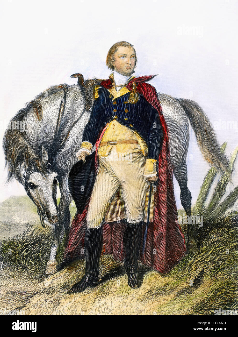 NATHANAEL GREENE /n(1742-1786). Rivoluzionaria americana officer. Incisione in acciaio, americano, 1862. Foto Stock