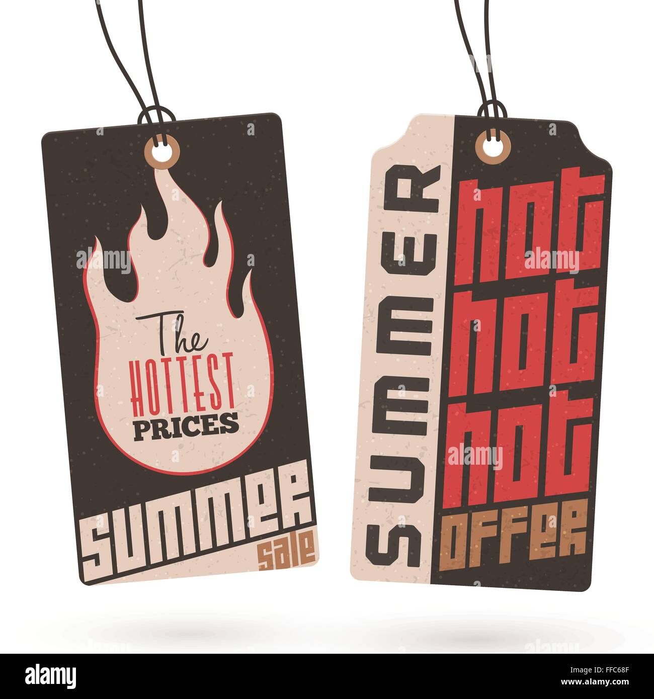 Collezione di Vintage Summer Sales relativi cartellini Illustrazione Vettoriale