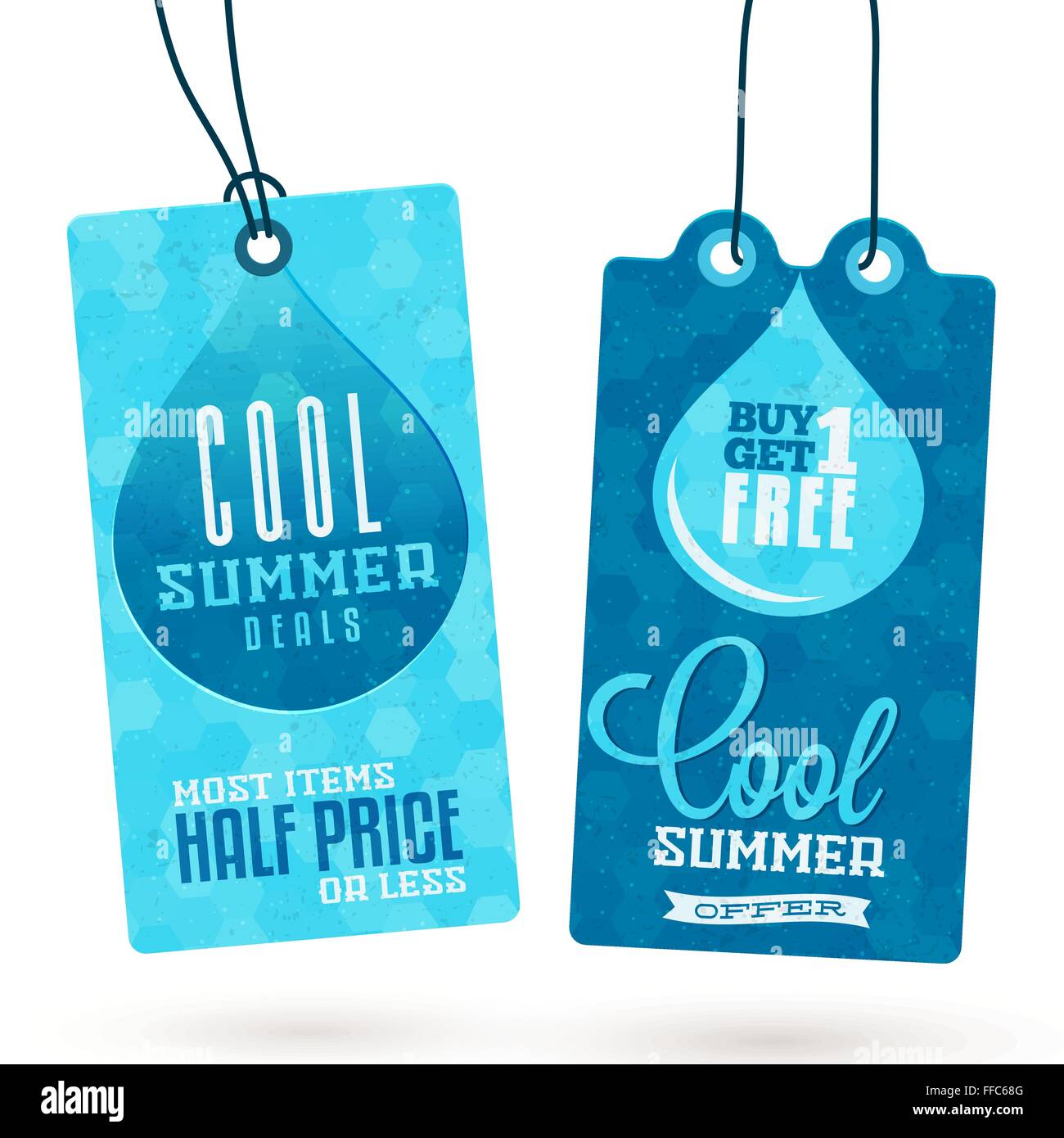 Collezione di Vintage Summer Sales relativi cartellini Illustrazione Vettoriale