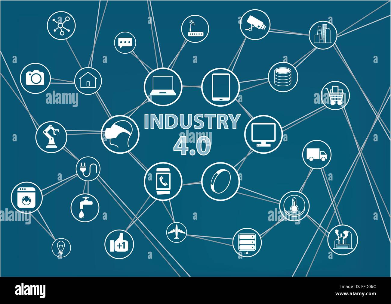 Settore industriale 4.0 internet delle cose (IIOT) Contesto Illustrazione Vettoriale