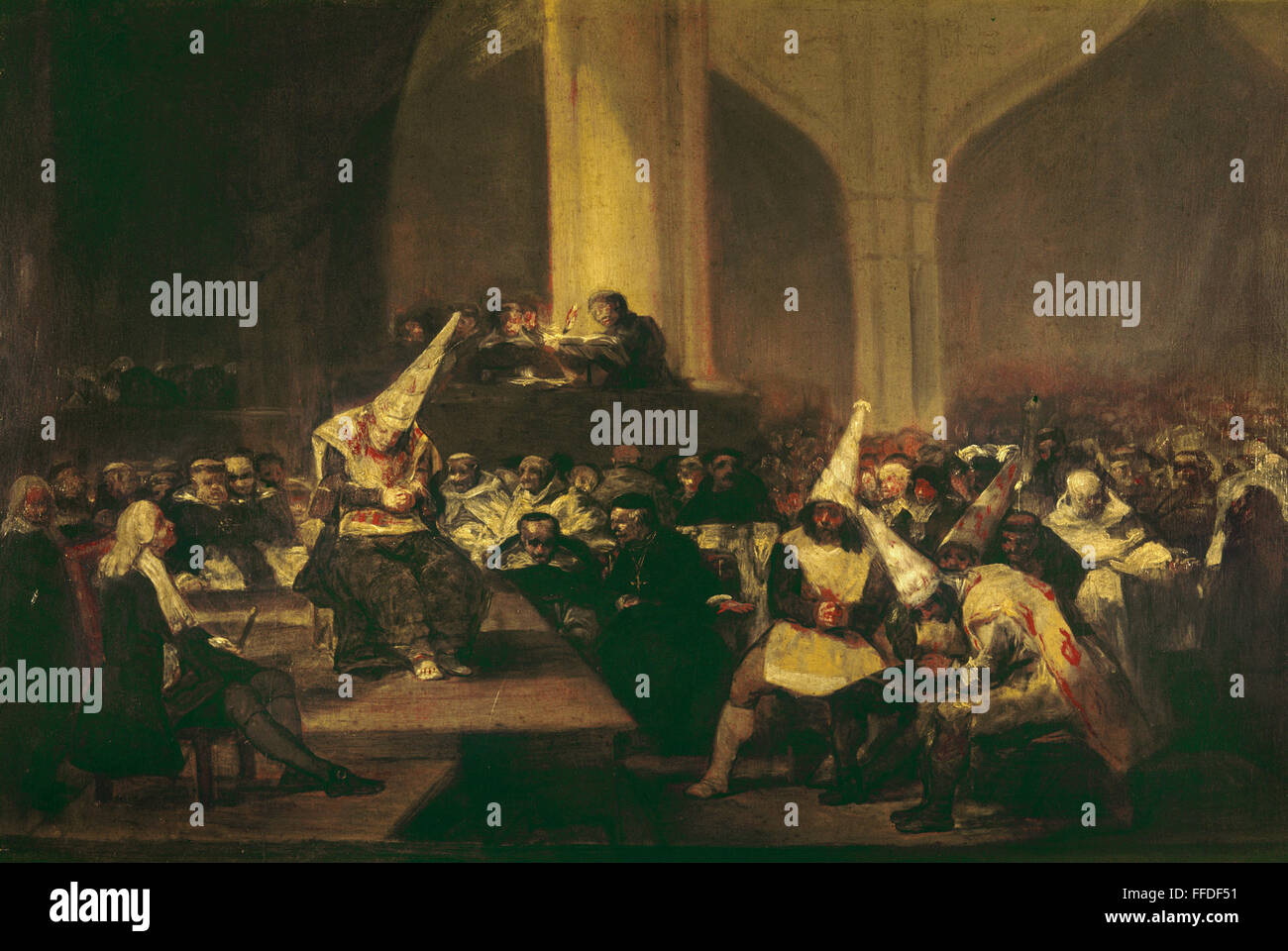 GOYA: Inquisizione, 1816. /NInquisition scena. Olio su tela, 1816, di Francisco Goya. Foto Stock