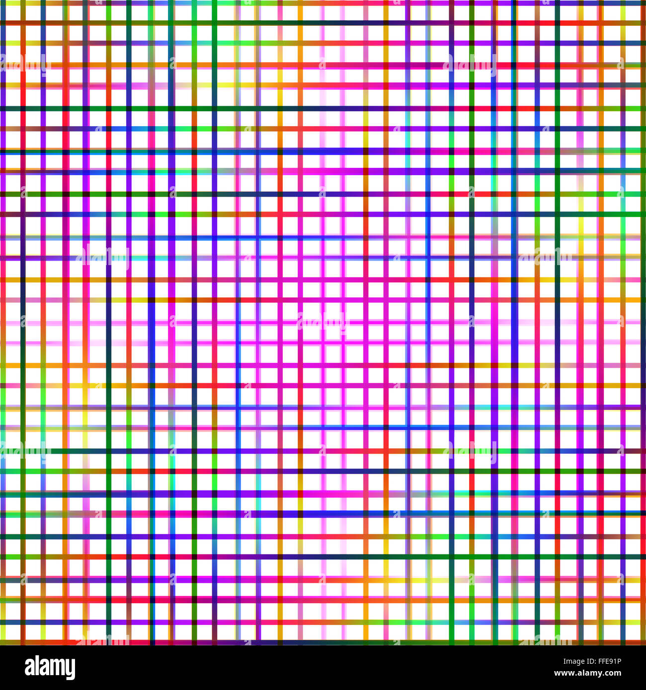Luminoso multicolore linee griglia configurazione astratta. Foto Stock