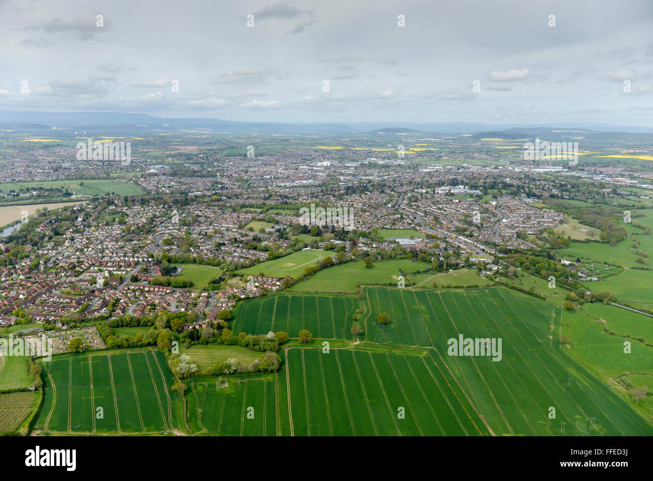Una veduta aerea della città di Hereford Foto Stock