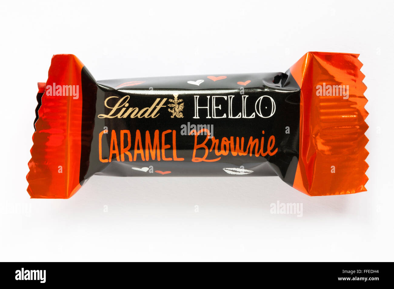 Lindt Ciao il mio nome è mini stick mix piacevole dolce puoi scegliere il tuo piccolo darling cioccolatini - Caramello Brownie cioccolato isolato su sfondo bianco Foto Stock
