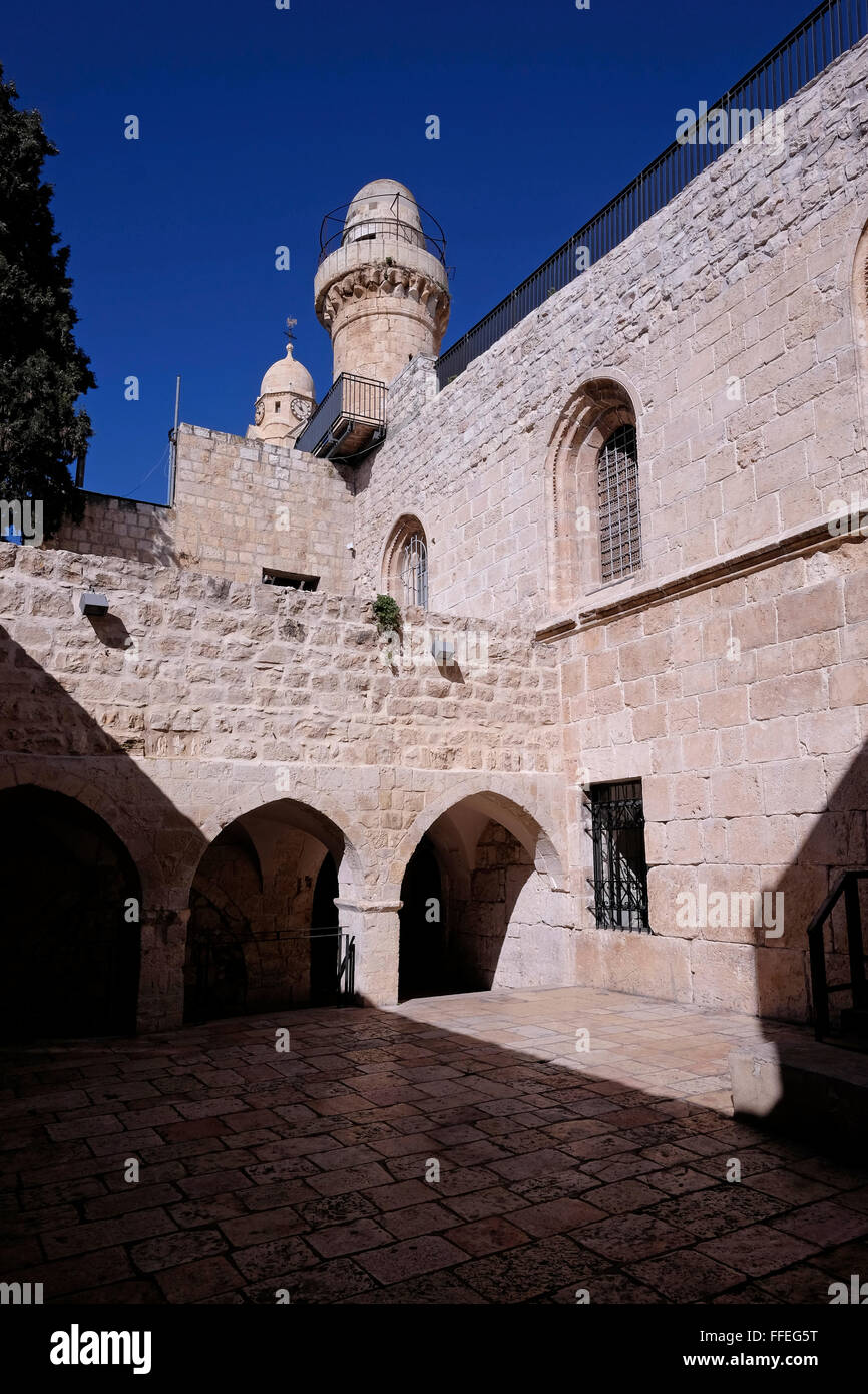 Il cortile interno del re Davide tomba sul monte Sion di Gerusalemme Est Israele Foto Stock