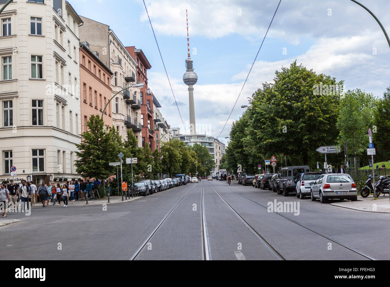 High street a Berlino Foto Stock