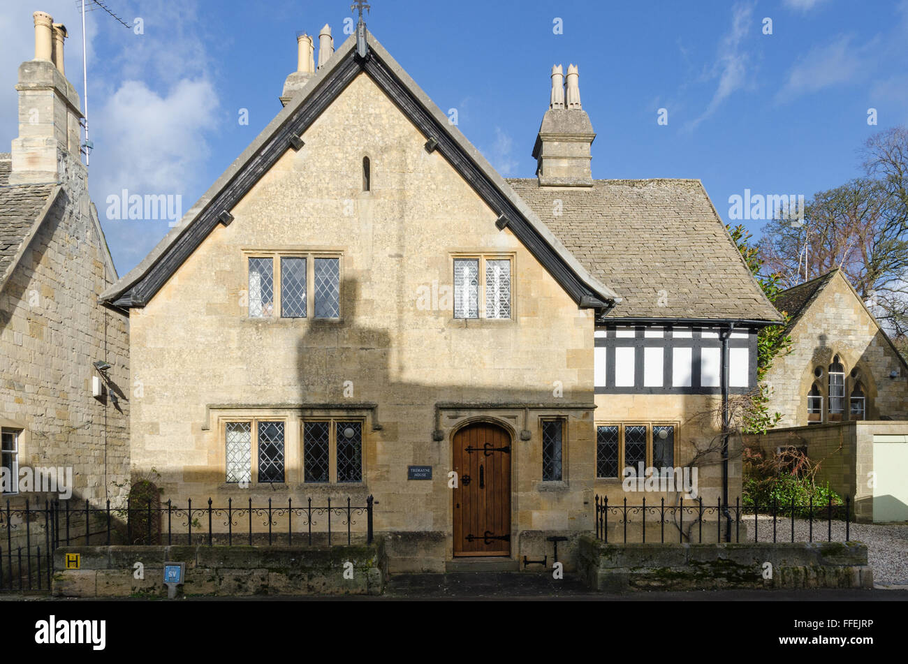 Stone casa unifamiliare in Cotswold città di Winchcombe Foto Stock