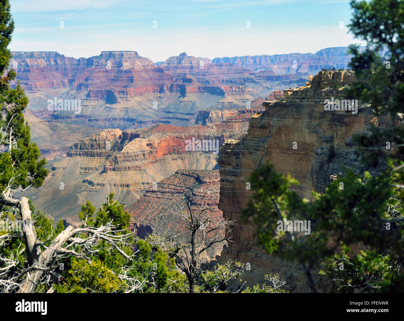 Il Grand Canyon a pendii ripidi canyon scavate dal fiume Colorado in Arizona. Nativi americani,Hopi,Yavapai,Pueblo,277 lungo 18 miglia di larghezza Foto Stock