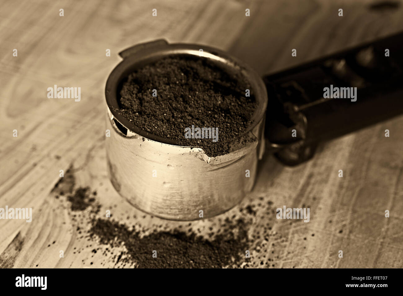 Dettaglio di espresso macchina utensile Foto Stock