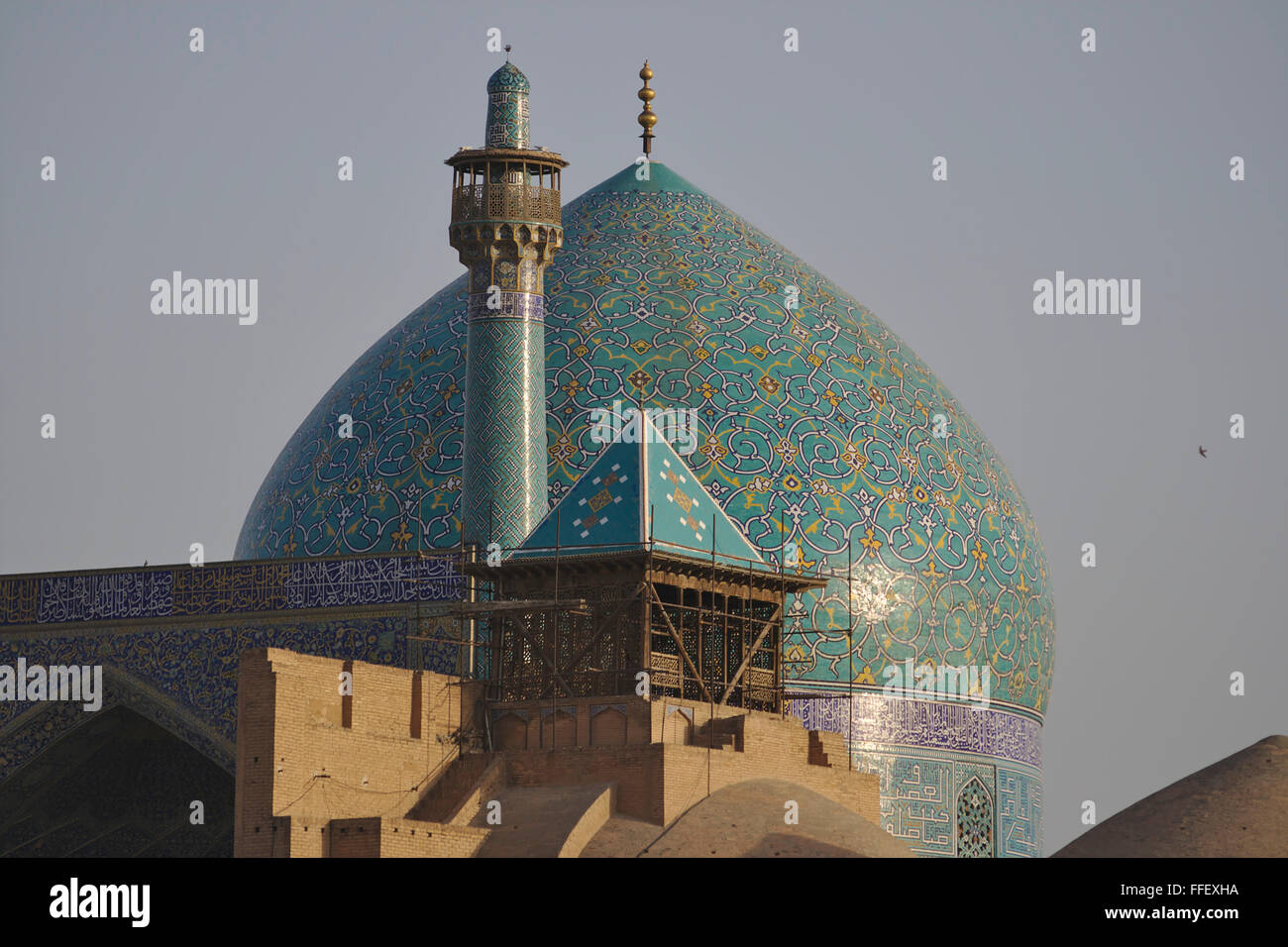 Cupola di Imam moschea (Moschea Shah) in Isfahan, Iran Foto Stock