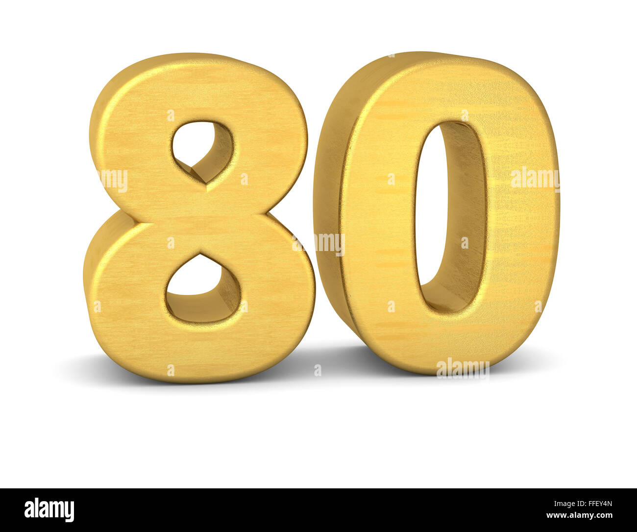 3d numero 80 gold Foto Stock