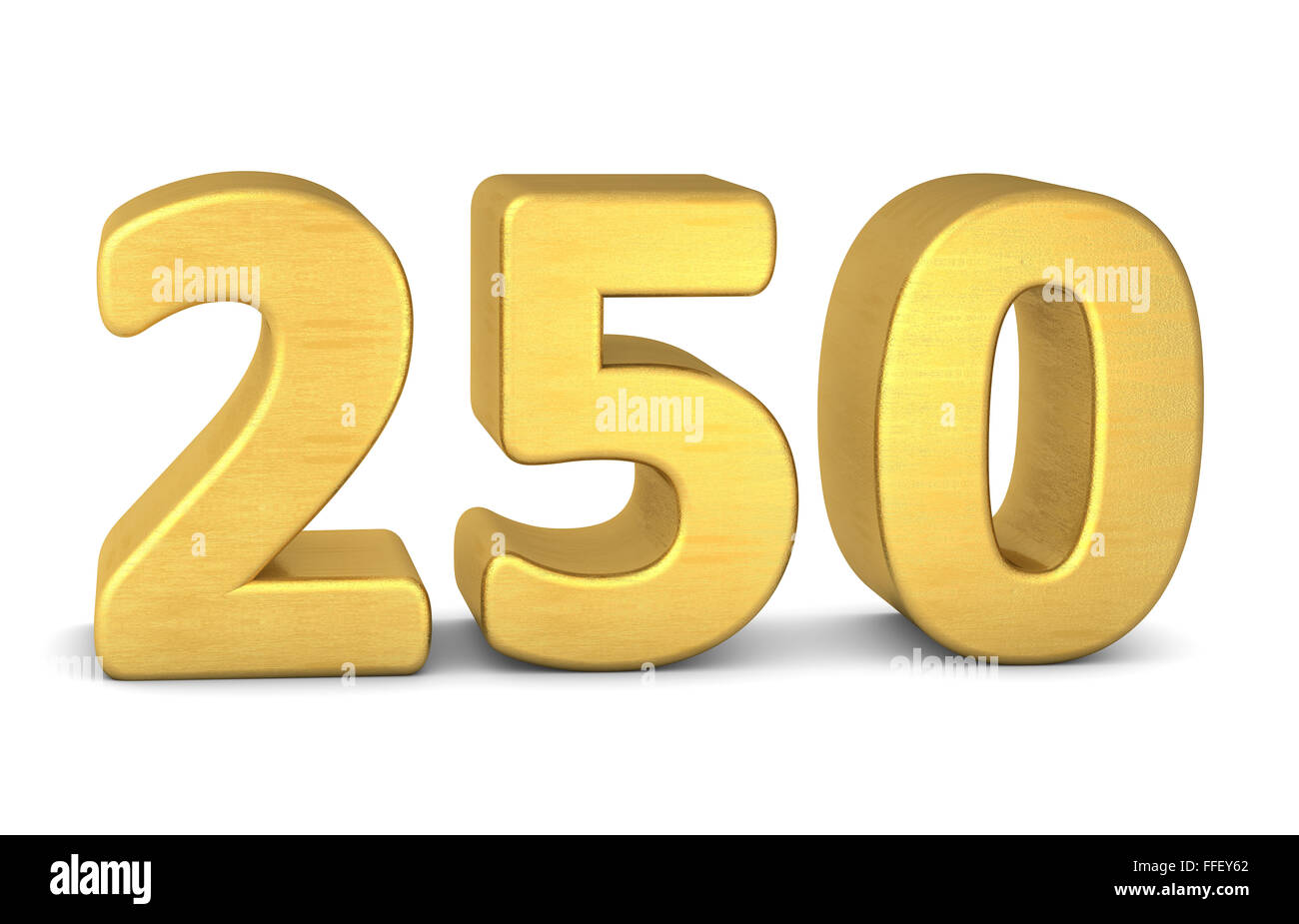 3d numero 250 gold Foto stock - Alamy