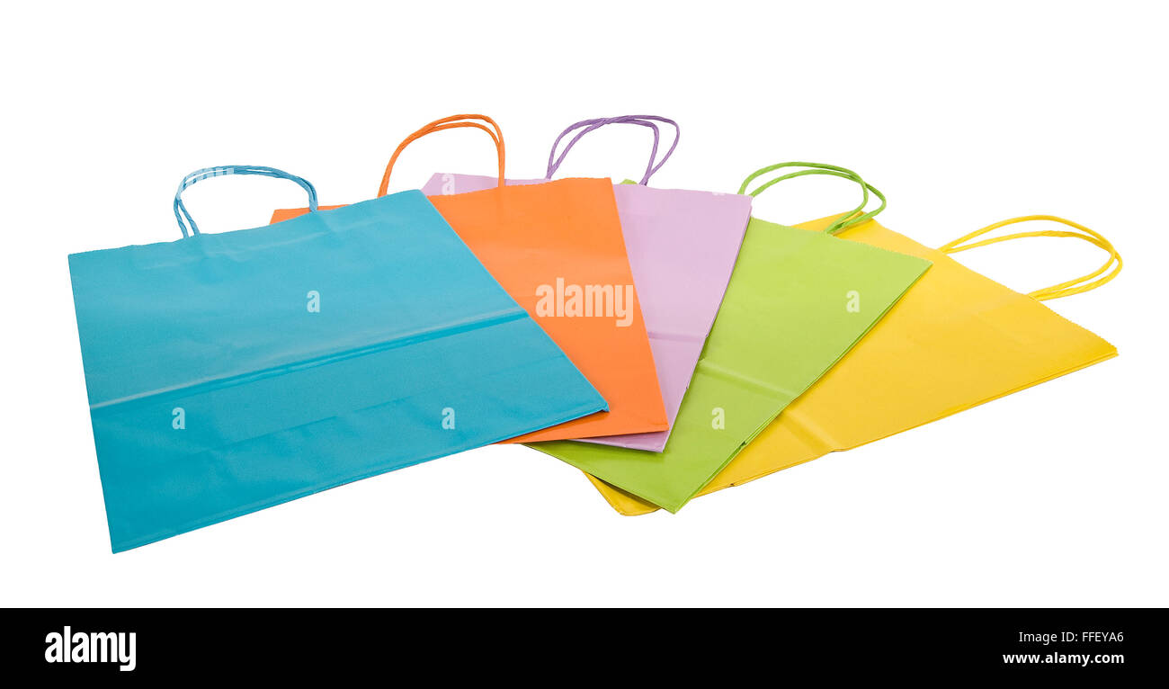 Pastel Shopping Bags piatto Foto Stock