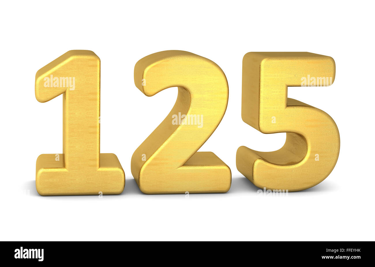 3d numero 125 gold Foto Stock