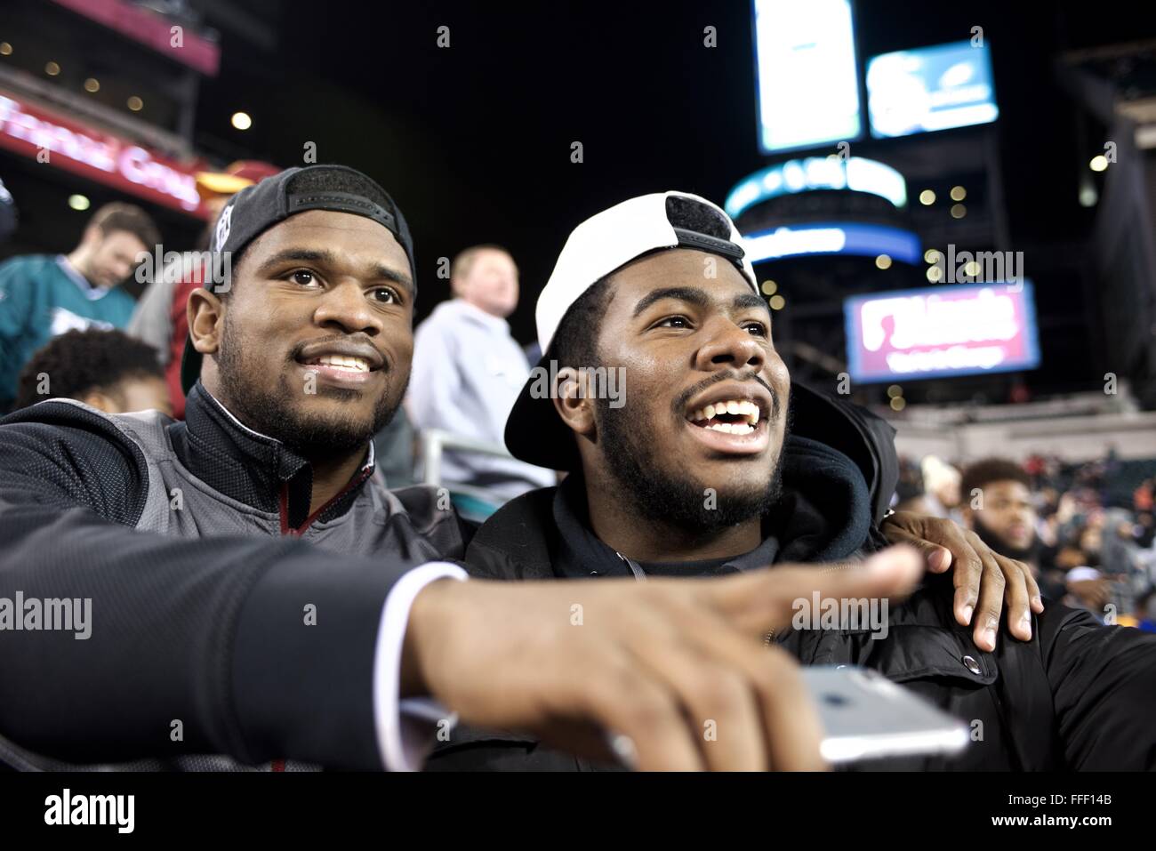 HS Football Stato e pop Warner Nat' champions frequentare il NFC East Div dic. 26, 2015 Redskins vs. Eagles gioco in Philadelphia Foto Stock