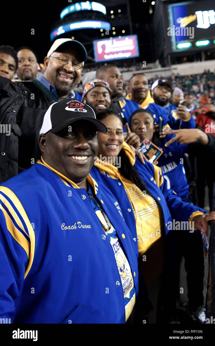 HS Football Stato e pop Warner Nat' champions frequentare il NFC East Div dic. 26, 2015 Redskins vs. Eagles gioco in Philadelphia Foto Stock