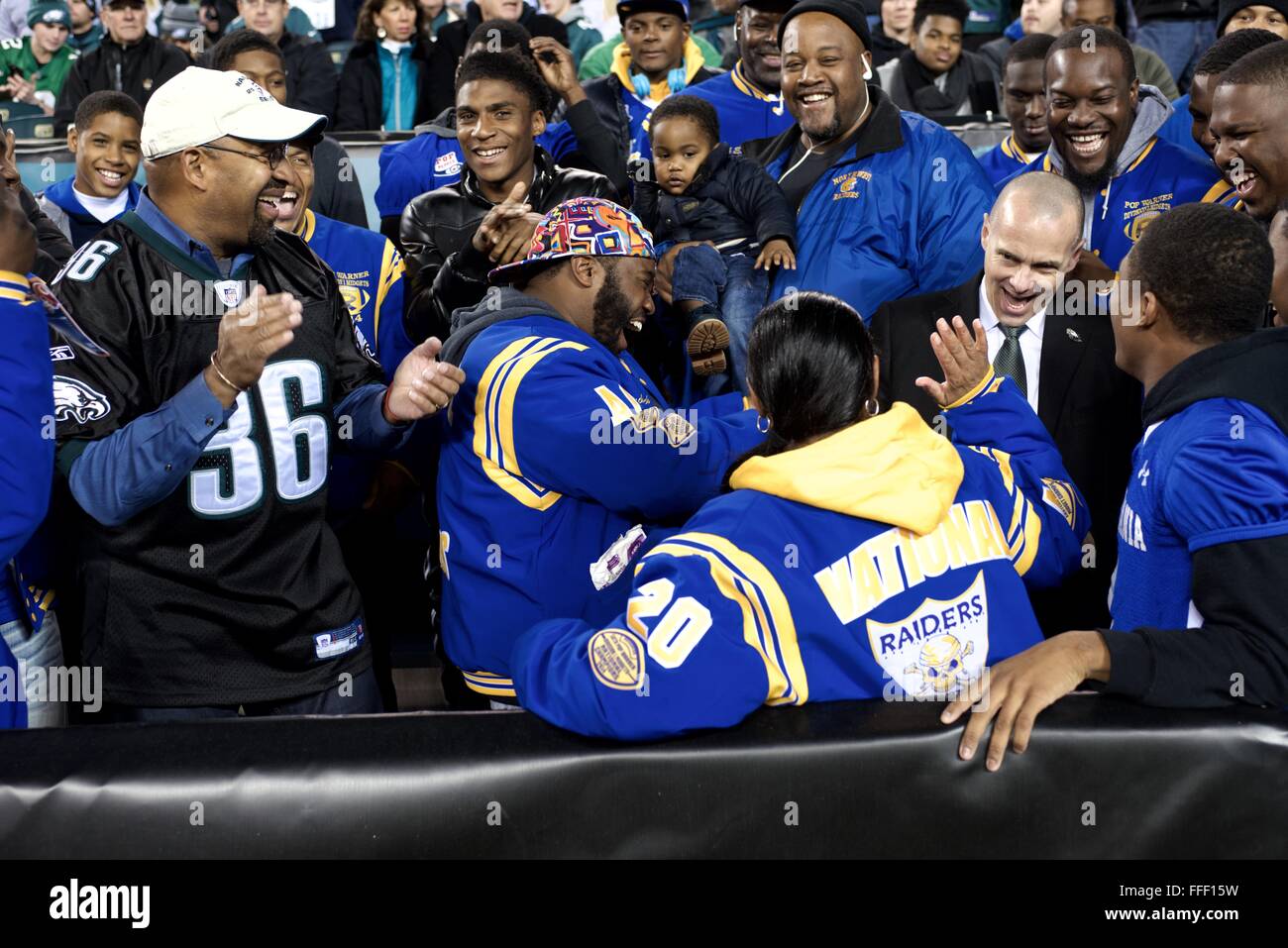 HS Football Stato e pop Warner Nat' champions frequentare il NFC East Div dic. 26, 2015 Redskins vs. Eagles gioco in Philadelphia Foto Stock